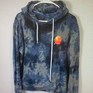 Lira Navy Tie-Dye Crewneck with Orange Planet Patch